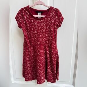 Guess 3T Wine Red Girls Fit and Flare Short Sleeve Classic Logo Dress
